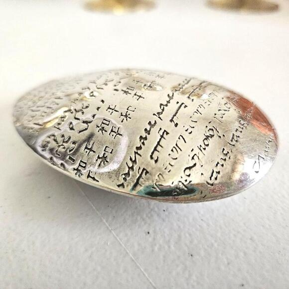 Christofle paperweight peace pebble Paper Weight Silver Plated Office Desk Decor